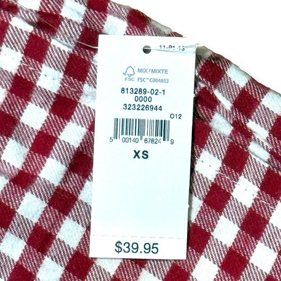 Gap Adult Unisex Softest Cotton Flannel PJ Pants Red White Gingham Plaid XS NEW - Picture 4 of 15